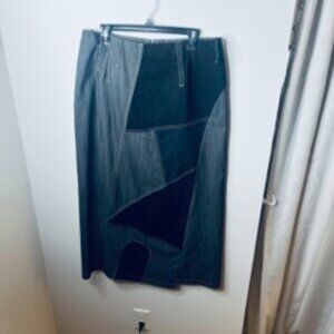 NWT Solola French Dark Jean Patched skirt Vintage